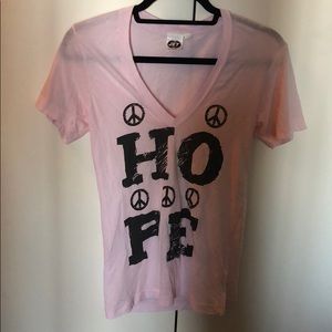 Millenial Pink Peace&Hope VNeck Tee